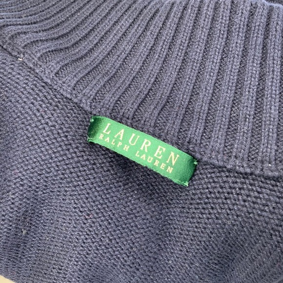 Lauren Ralph Lauren | Women's Navy Blue Zip Cardigan, Size L/XL - Picture 4 of 4